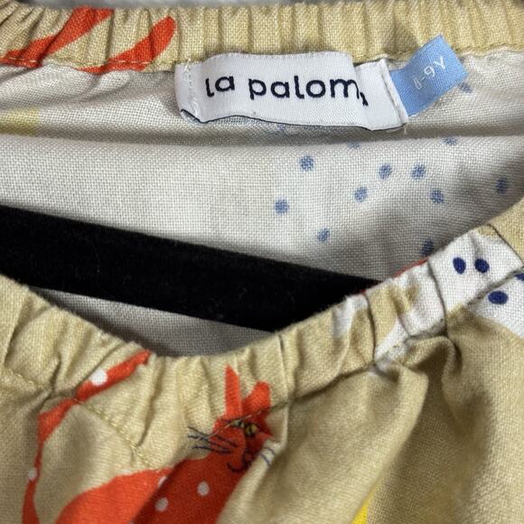 LA PALOMA Girls Parker House Dress Barn Cat Print Size 8 Ethical Soft Gathered - Picture 9 of 9
